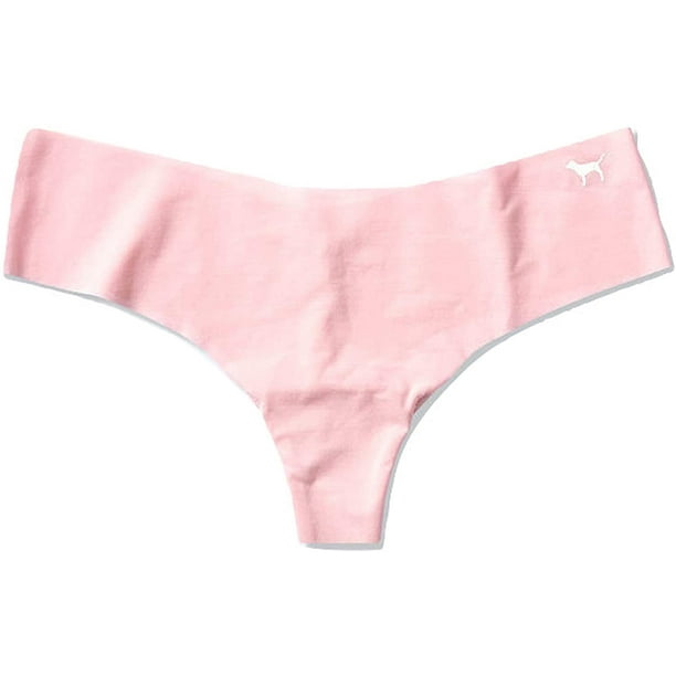 3 Victoria's Secret Pink Raw Cut No Show Panties Thong Small 